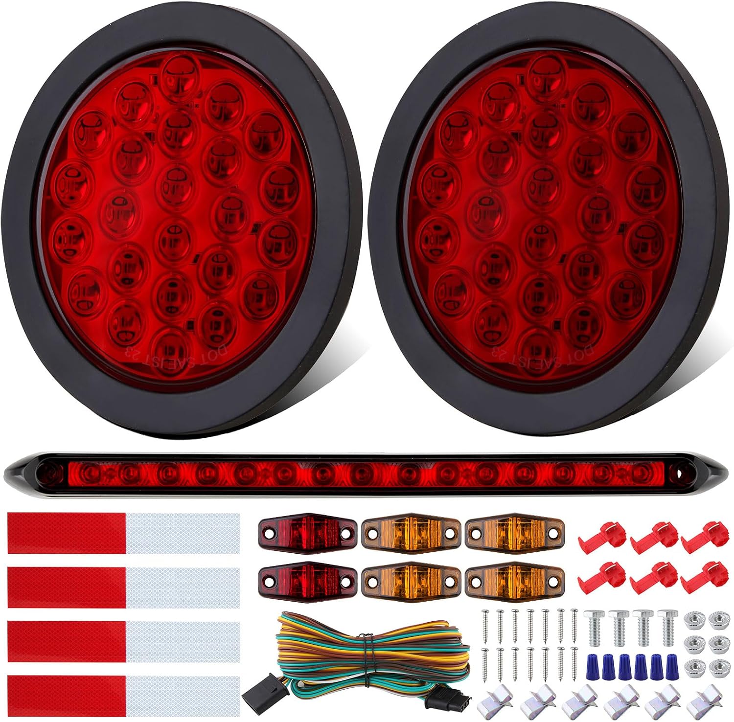 4 Inch Round LED Trailer Tail Lights Kit for Safe Driving