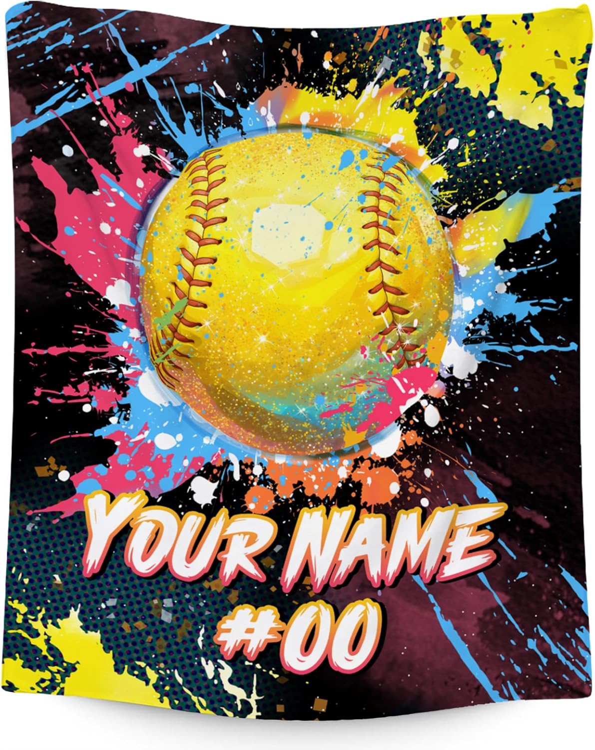 Personalized Softball Blanket - Custom Soft Sports Throw for Girls