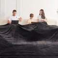 Oversized King Fleece Blanket 120x120 in - Extra Soft, Reversible