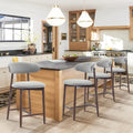 Counter Height Bar Stools Set of 4 - Upholstered Mid Century Counter