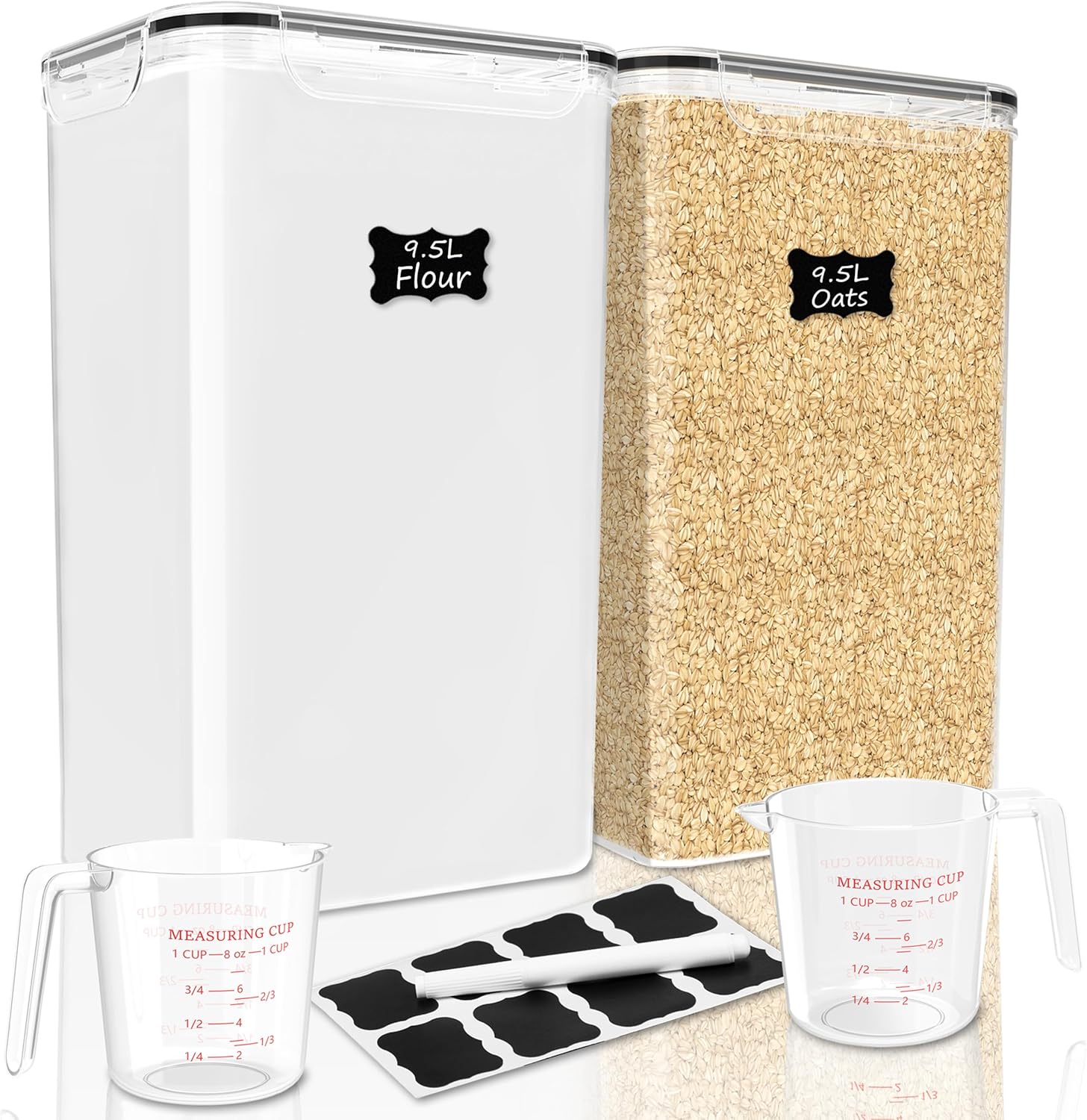 Extra Large 2 PC Flour Sugar Storage Containers for Pantry Use