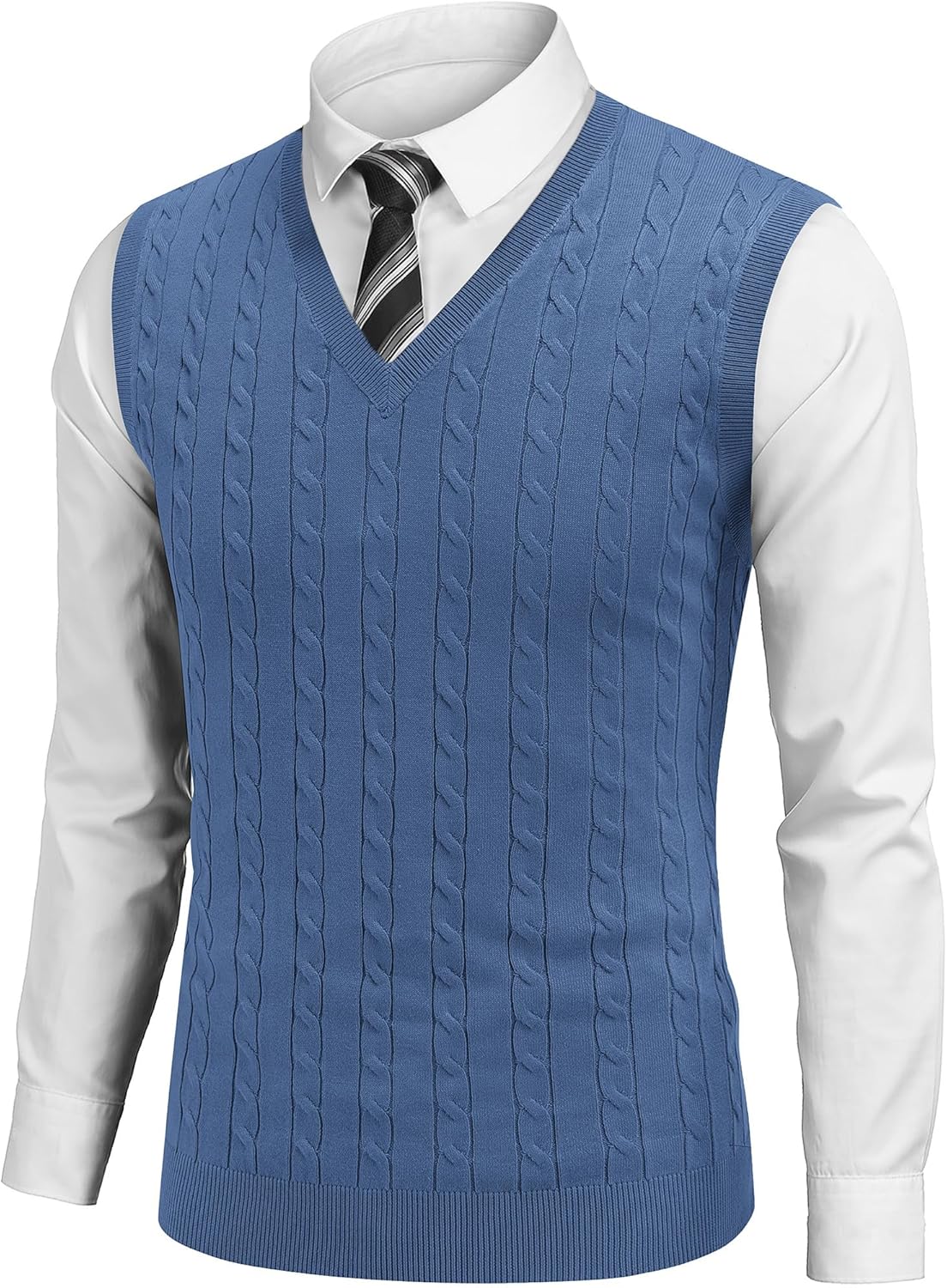 COOFANDY Men's Sweater Vest - Stylish V Neck Slim Fit Pullover