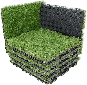 XLX TURF Interlocking Artificial Grass Turf Tiles for Patios