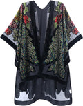 Burnout Velvet Kimono Long Cardigan Cover Up - Elegant, Versatile
