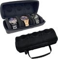 Travel in Style with 3-Slot Watch Roll Case - Black