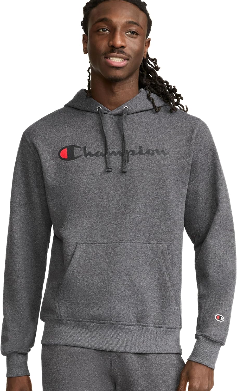 Champion Men's Fleece Script Logo Hoodie for Comfort and Style