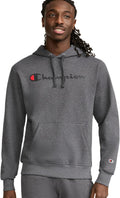 Champion Men's Fleece Script Logo Hoodie - Warm, Low-Pill Comfort hits