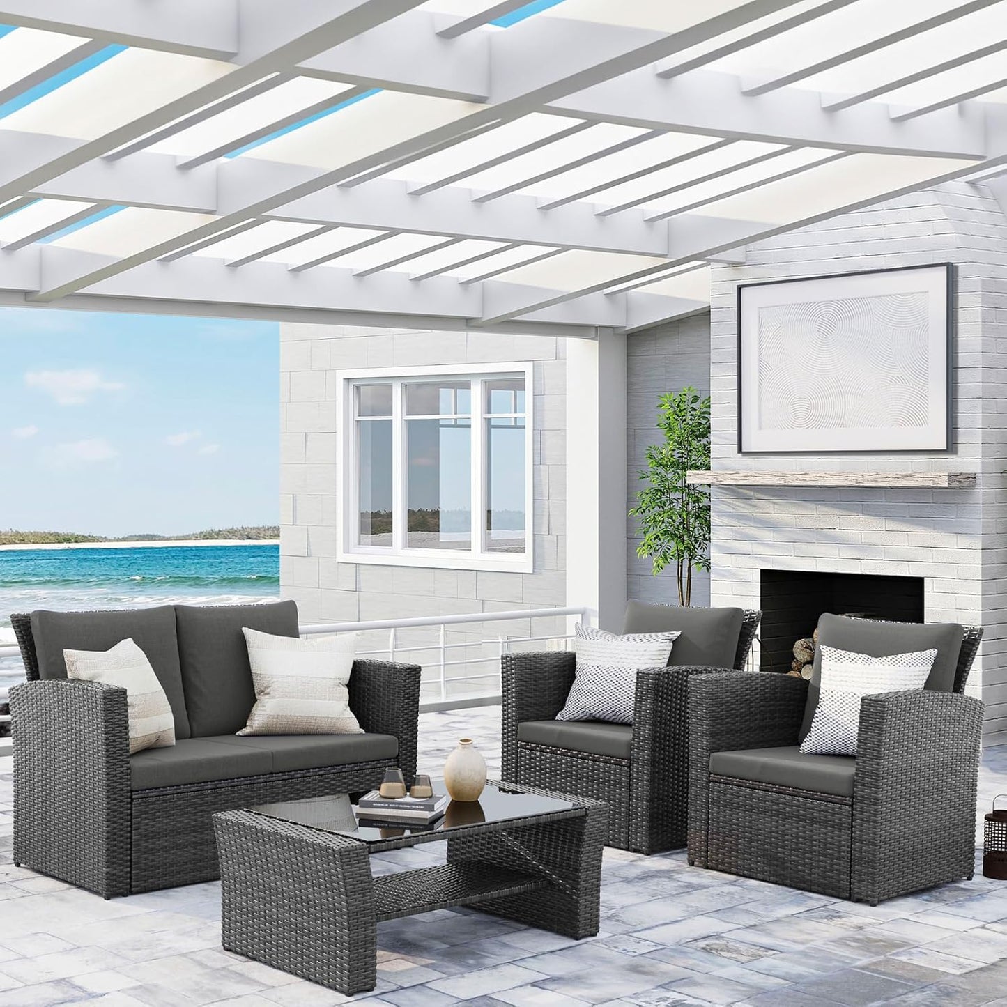 Wisteria Lane 4 Piece Outdoor Patio Furniture Set for Relaxation
