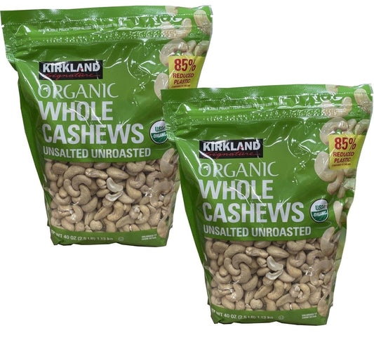 Kirkland Signatures Organic Whole Cashews Unsalted Unroasted 2 Pack
