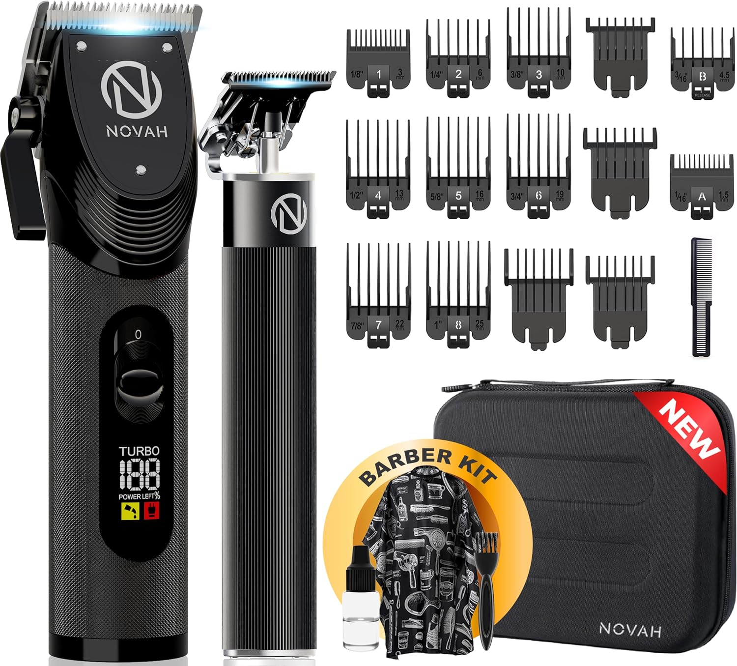 Novah Professional Hair Clippers for Men - Complete Barber Kit
