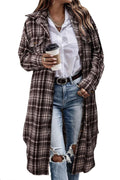 CHICZONE Womens Plaid Shacket Jacket Long Corduroy Shirt - Cozy wool