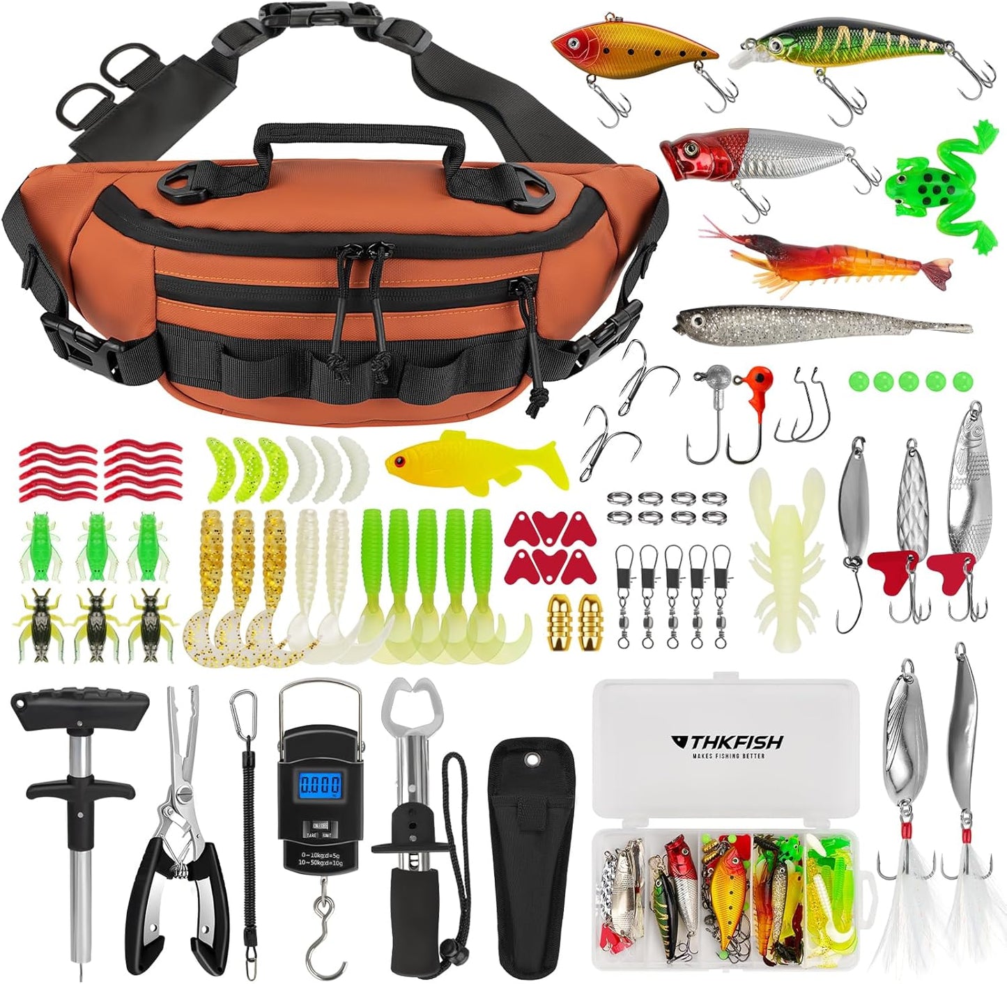 Complete Fishing Tool Kit with Tackle Bag by THKFISH