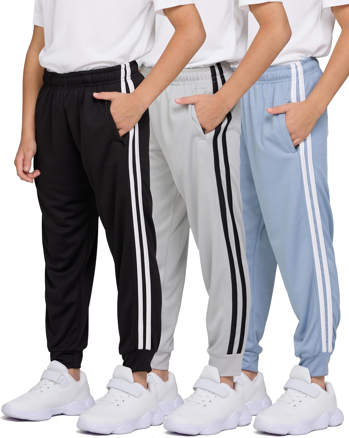 PURE CHAMP Boys Sweatpants 3 Pack Lightweight Quick-Dry Pants