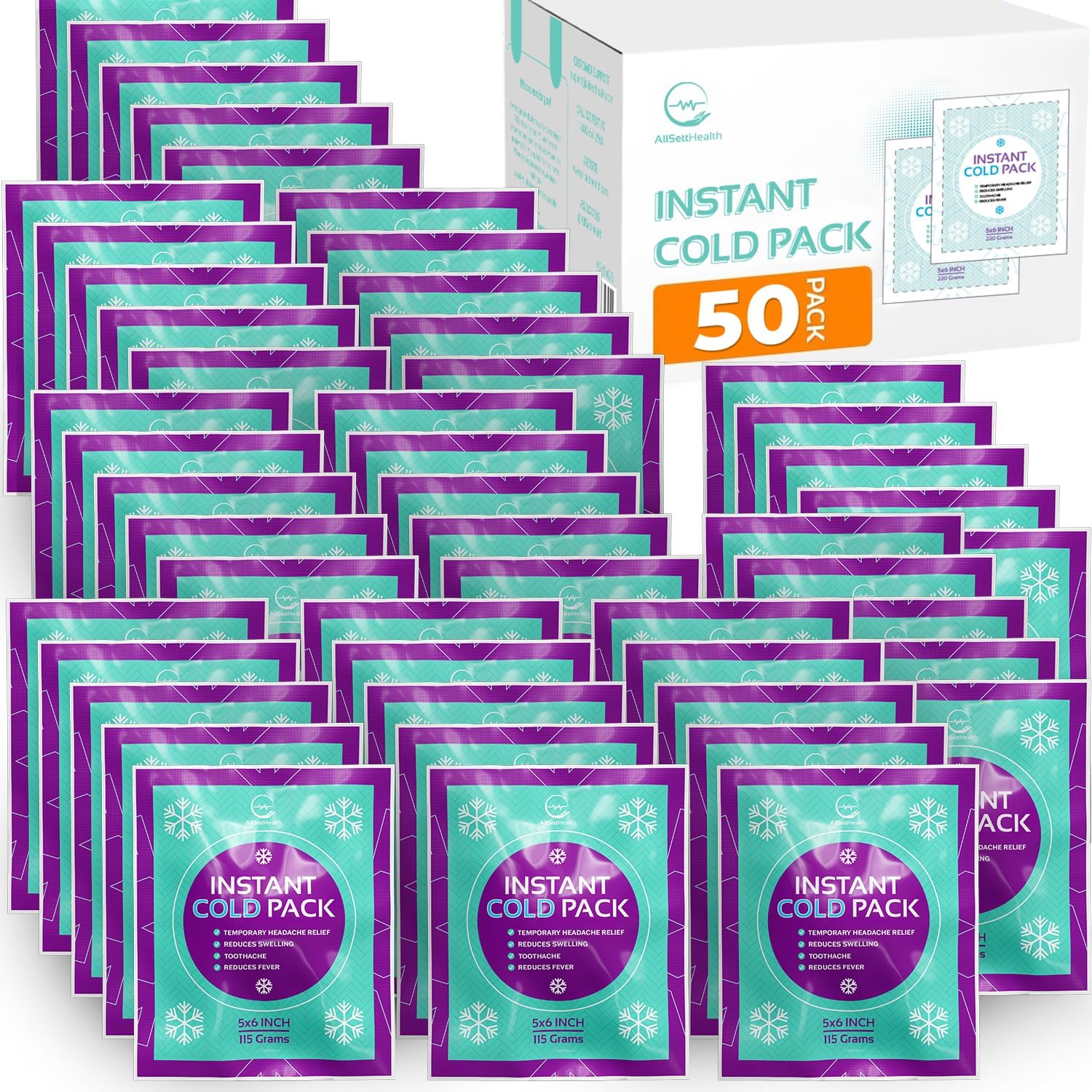 Disposable Instant Ice Cold Packs for Pain Relief & First Aid