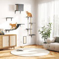 Wall Mounted Cat Shelves Set of 5 - Space Saving Climbing Playground