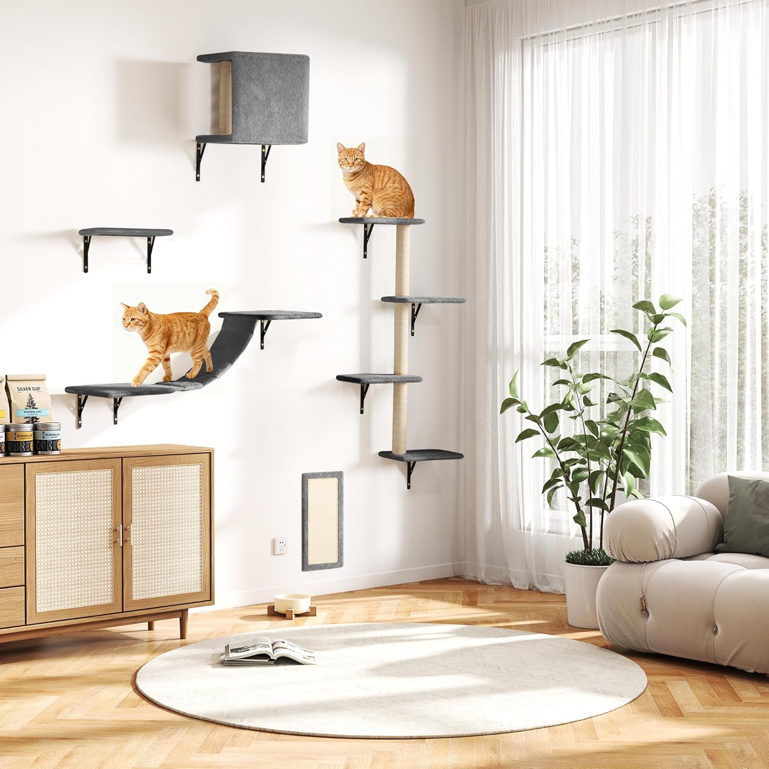 COZIWOW Wall Mounted Cat Furniture Set of 5 for Active Cats