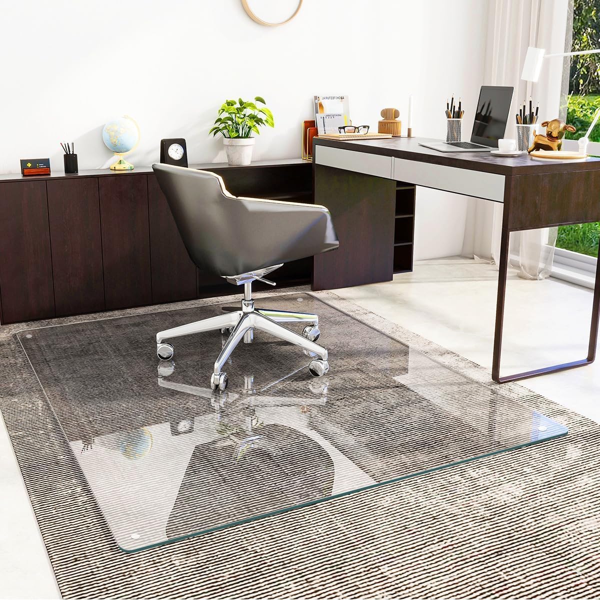 Tempered Glass Chair Mat 48in x 60in for Office and Home Use