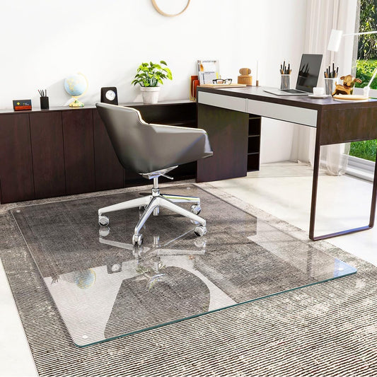 Tempered Glass Chair Mat 48in x 60in for Office and Home Use