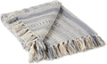 Braided Striped Decorative Throw Blanket 50x60 - Soft Texture & Fringe