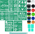Chalk Paste Paint Christmas Stencils Set 20 Pcs - DIY Holiday Crafts