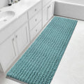 70x24 in Teal Blue Chenille Bathroom Runner Rug - Extra Long Comfort