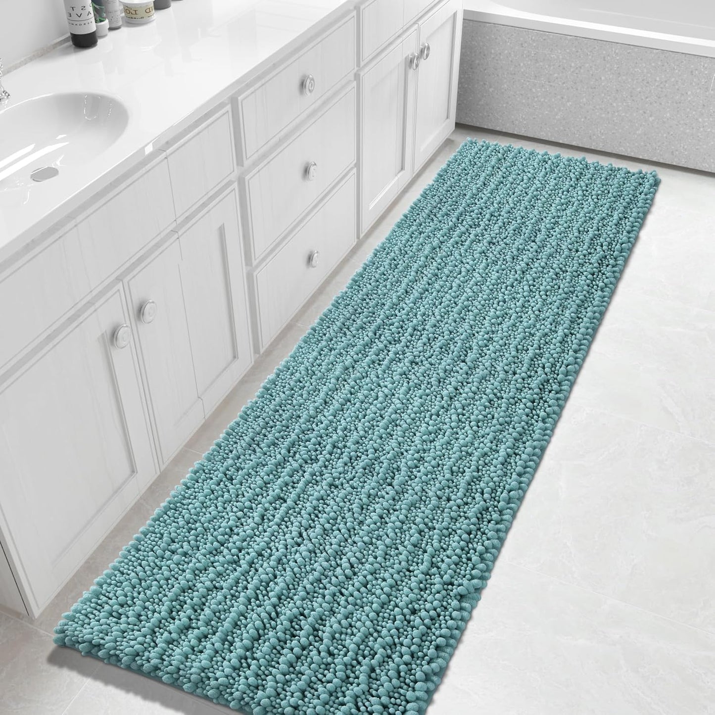 Yimobra Bathroom Runner Rug - Extra Long Non Slip Chenille Mat