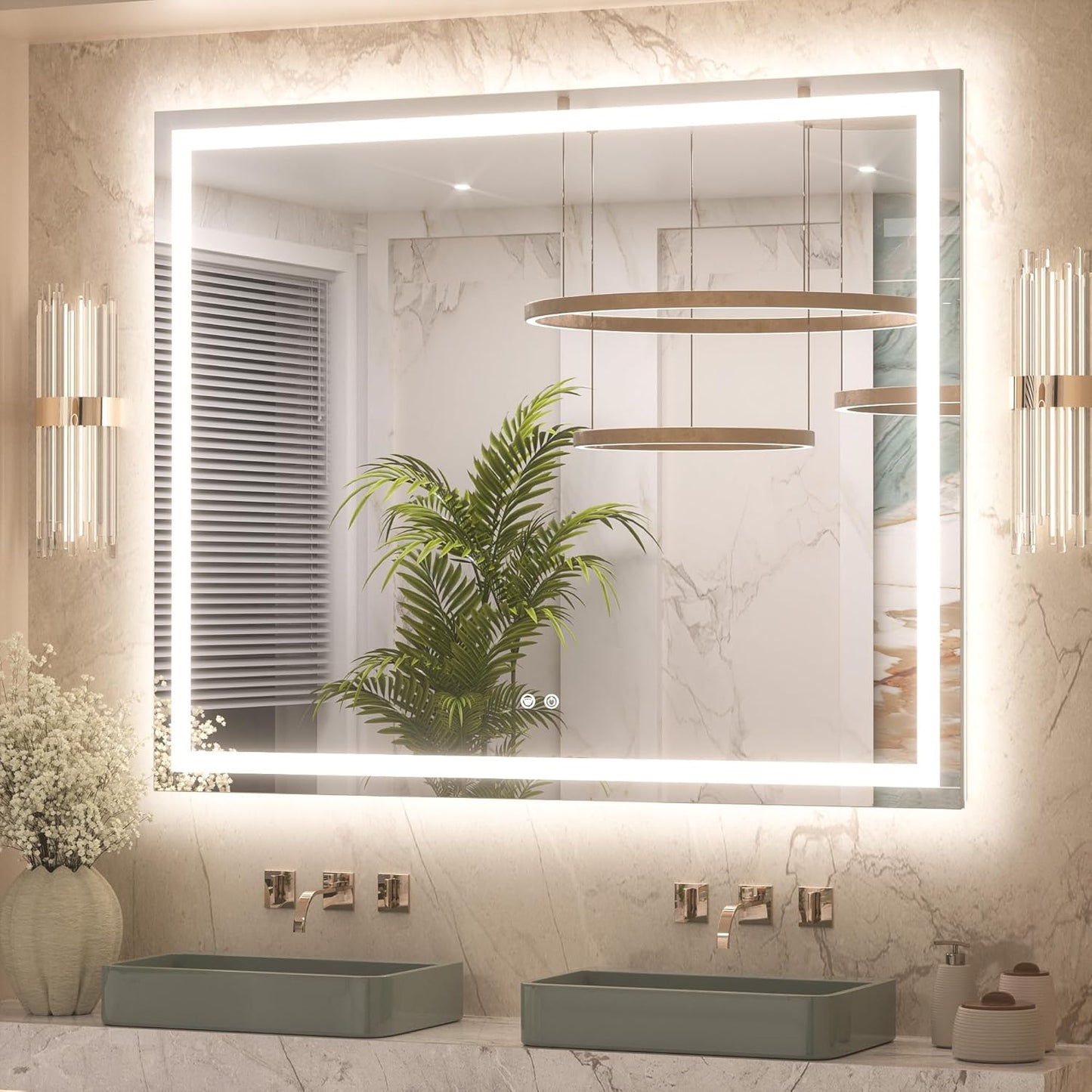 Keonjinn 48 x 40 Inch LED Bathroom Mirror with Lights Review