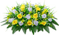 Yellow and White Saddle Cemetery Flowers - UV Resistant