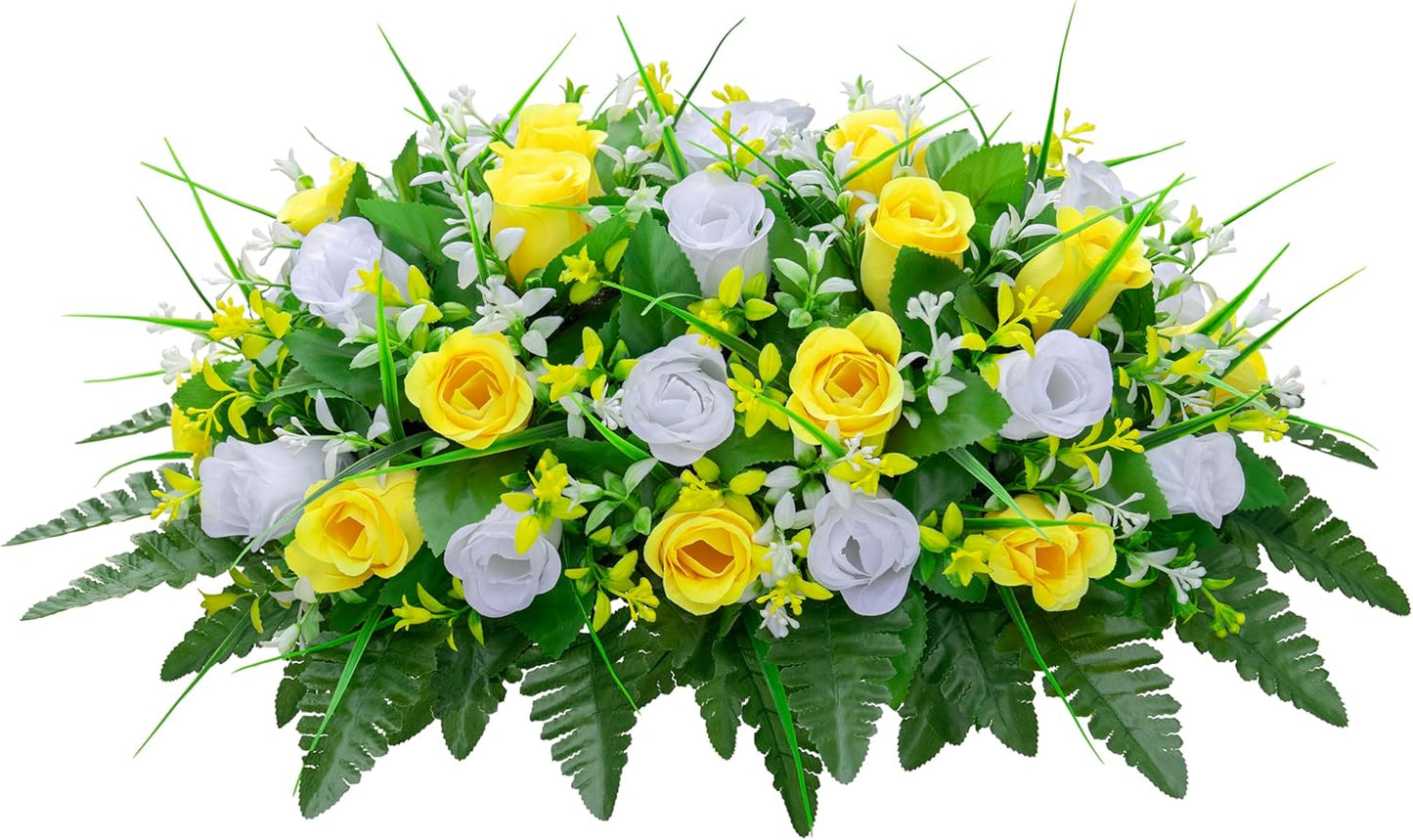 Artificial Cemetery Flowers Saddle-Shaped Tombstone Decor