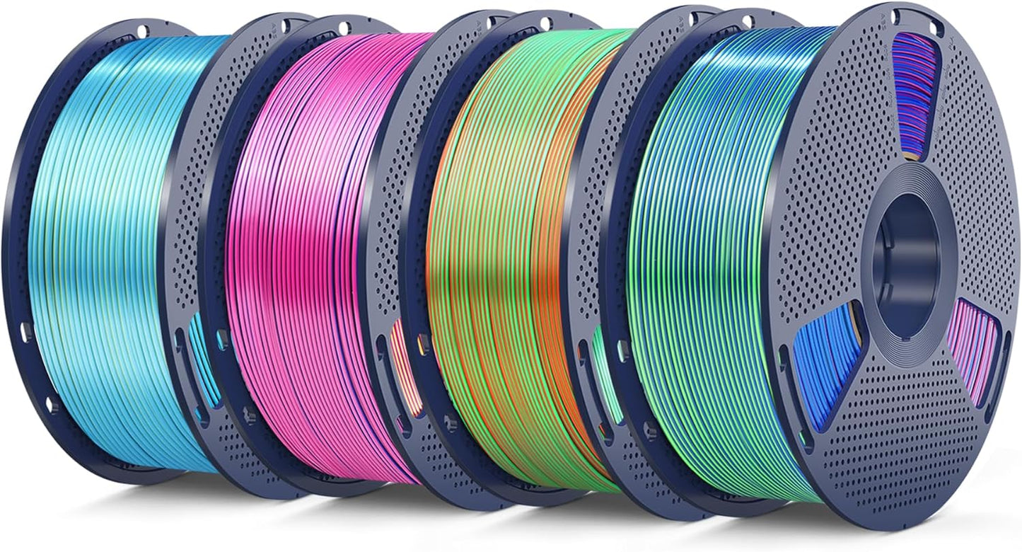 Triple Color Silk PLA Filament for 3D Printing by SUNLU - 4KG