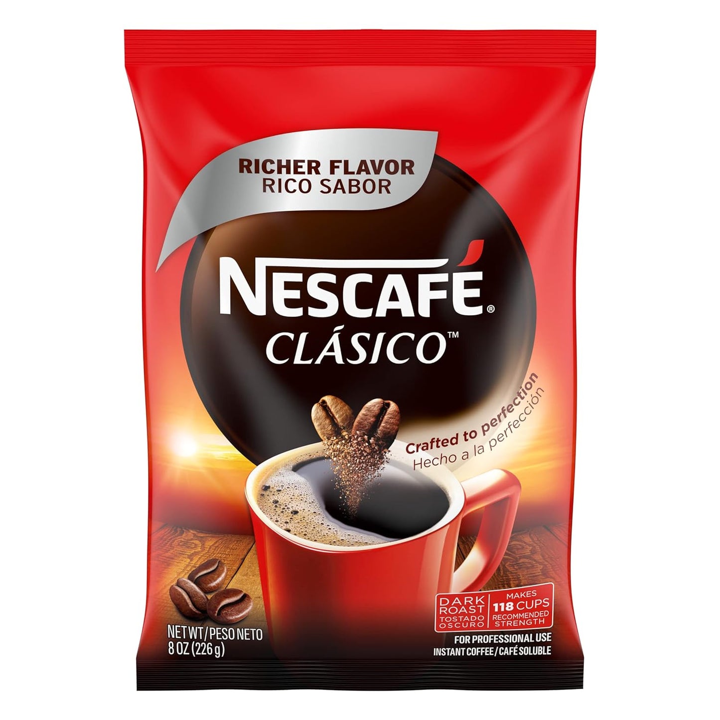 Nescafe Clasico Dark Roast Instant Coffee - Bold Flavor