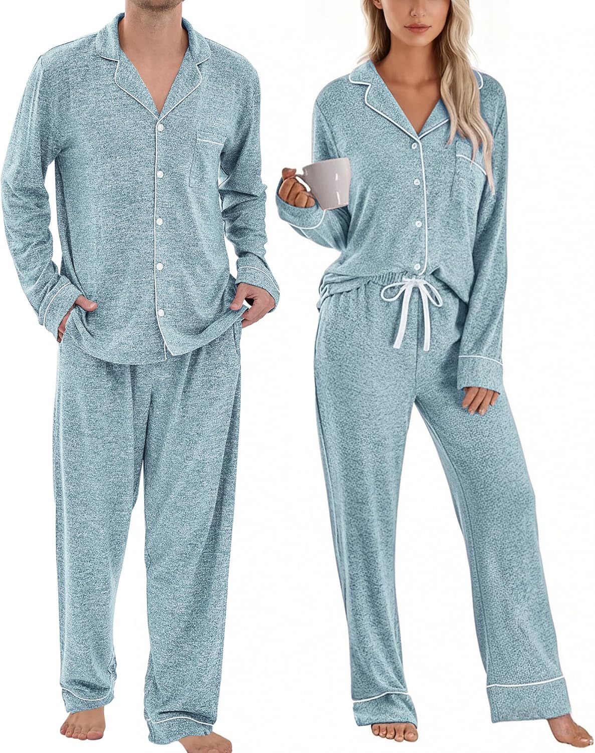 Matching Pajamas for Couples - Soft Warm Long Sleeve Sleepwear