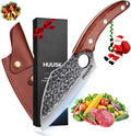 Huusk Hand Forged Meat Cleaver - Perfect for Kitchen and Camping