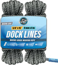Double Braided Nylon Dock Lines Set of 2 - 12 Spliced Loop, 4500 LB