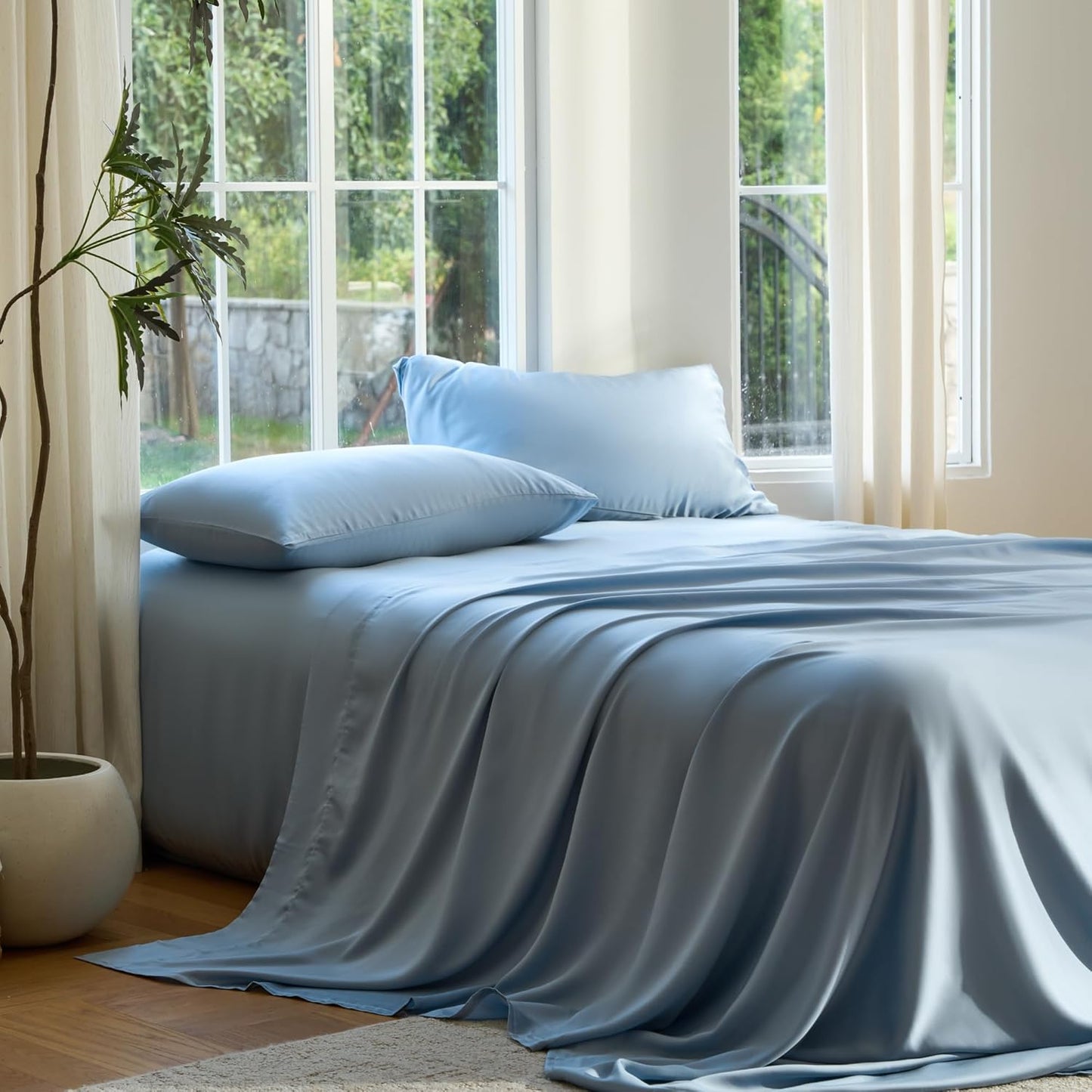 DOZ Bamboo Sheet Set - Buttery Soft, Cooling, Deep Pocket King