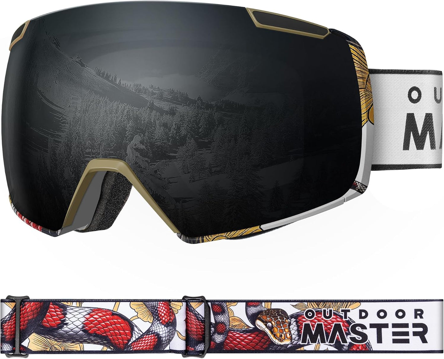OutdoorMaster Heron Ski Goggles: Frameless, HD Toric Lens, OTG