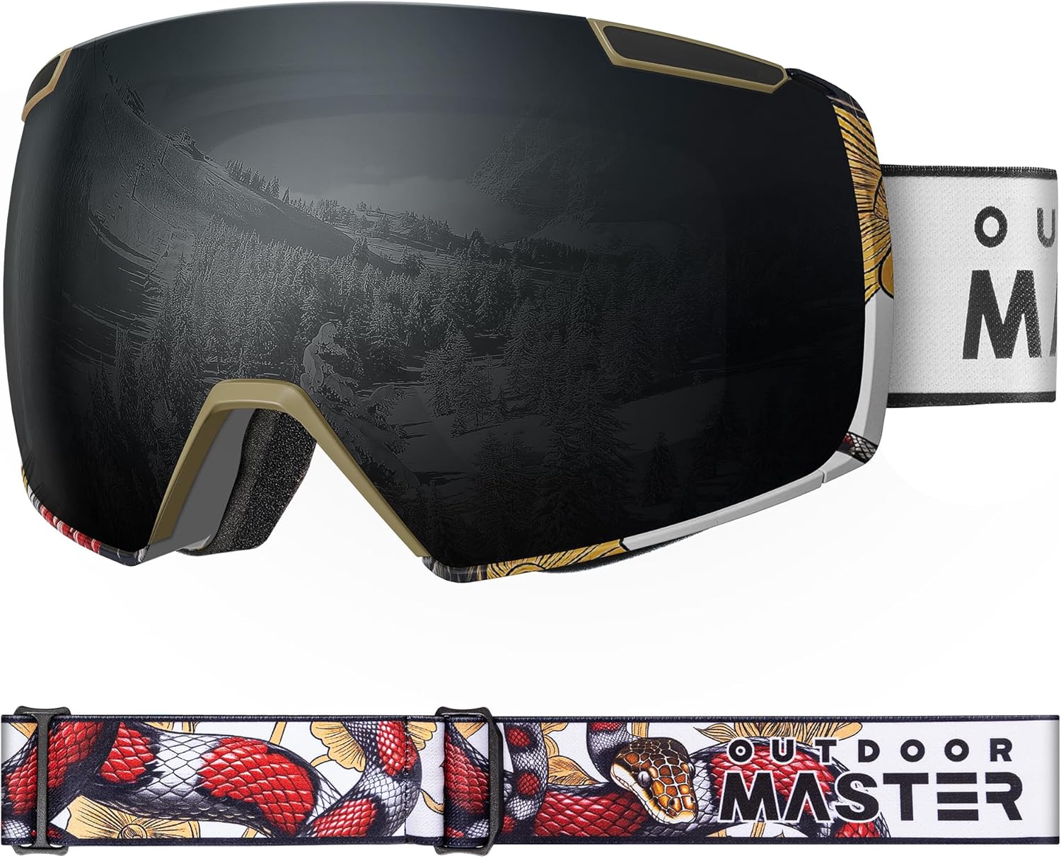 OutdoorMaster Heron Ski Goggles: Frameless, HD Toric Lens, OTG