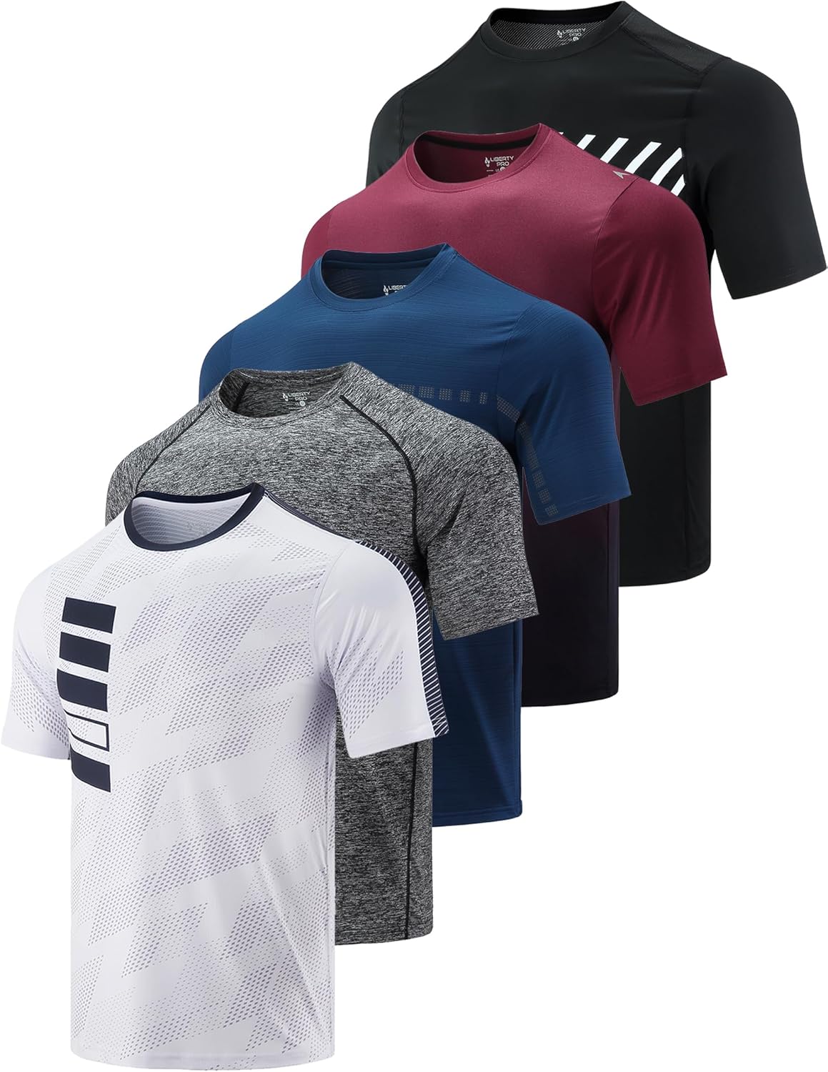 5 Pack Boys Athletic T Shirts for Activewear and Sports Use