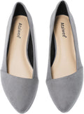 Wide Width Women's Pointed Suede Flats - Cozy Slip On Ballet Shoes