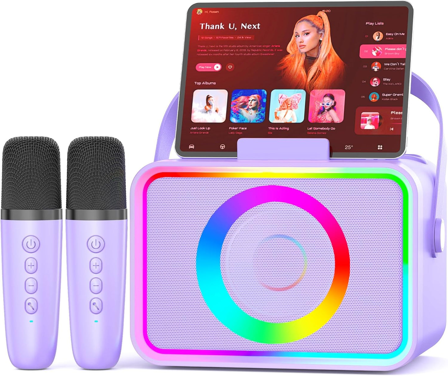 Portable Karaoke Machine with Bluetooth Speakers and Microphones