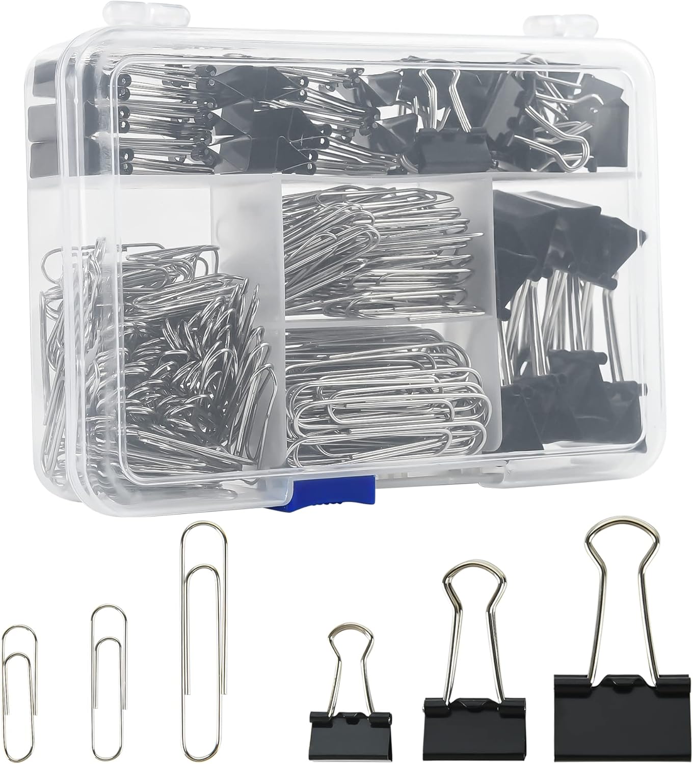 Organize Effortlessly: 340pc Binder & Paper Clips Set