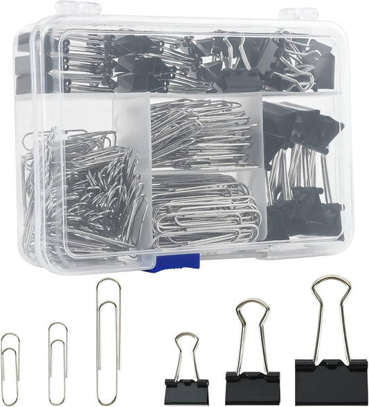 Organize Effortlessly: 340pc Binder & Paper Clips Set