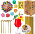 Ultimate Cocktail Pack: 252 Pcs - Umbrellas, Picks, Straws!