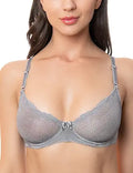Wingslove Women's Lace 1/2 Cup Balconette Bra - Sheer Unlined Support