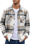 COOFANDY Men's Flannel Shirt Jacket - Warm Casual Plaid Shacket is