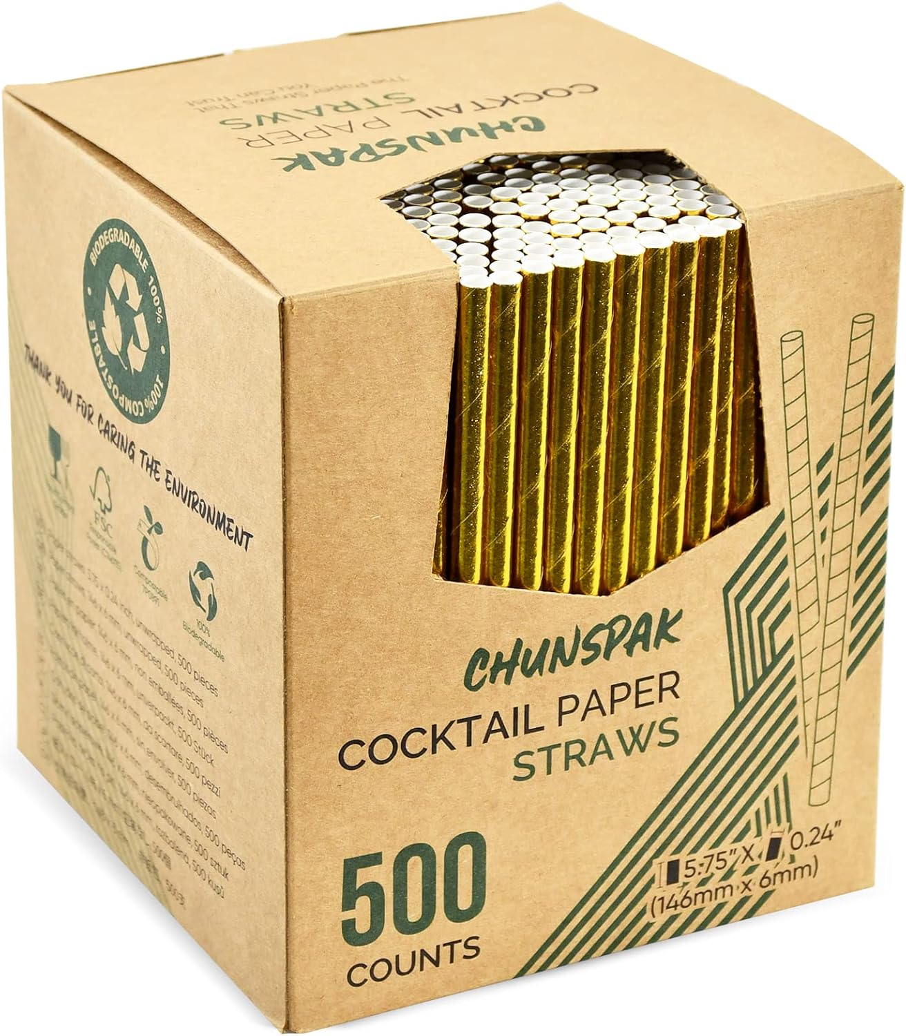 500 Gold Short Straws: Cocktail & Party Essential
