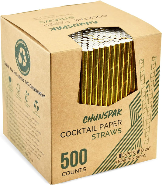 500 Gold Short Straws: Cocktail & Party Essential