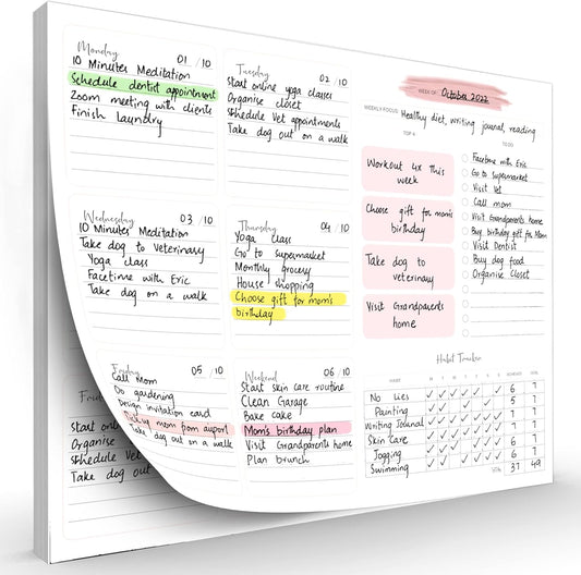 Undated Weekly Planner Pad - Boost Productivity & Organization!