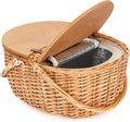 Wicker Picnic Basket with Cooler - Insulated Vintage-Style Picnic