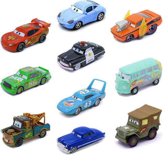 1:55 Scale Metal Diecast Racing Cars Set for Kids - 10 Pack